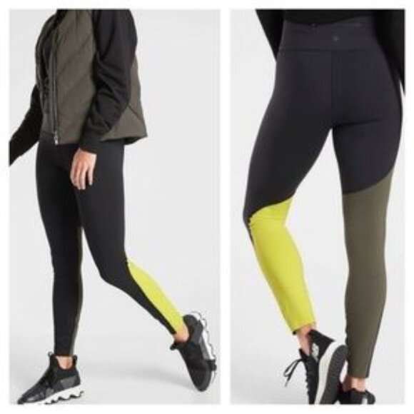 Athleta Asym Colorblock Tights Plush Supersonic S - Picture 1 of 7